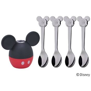 Набір сільниця і 4 дитячих ложки Mickey Mouse WMF