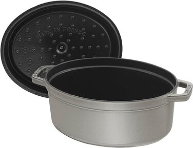 Чавунна жаровня/кокот STAUB, овальна 6,7 л, (17 см, графітово-сіра)