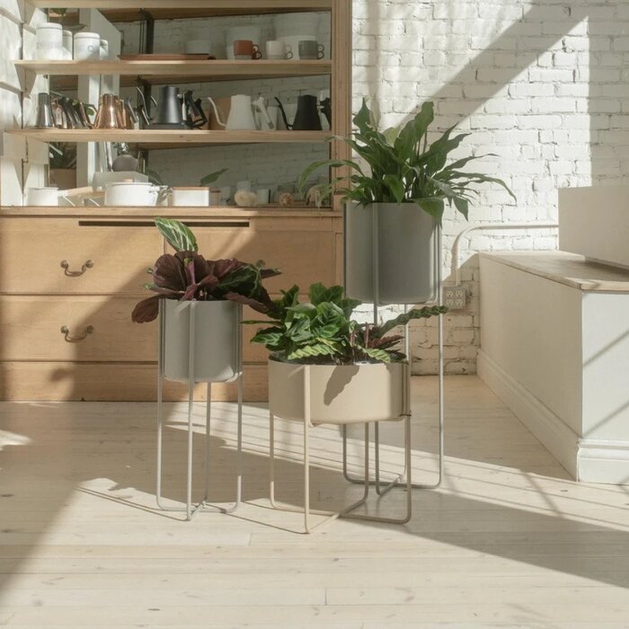 Горщик для рослин з підставкою 80 см Steel Gray Kena Blomus