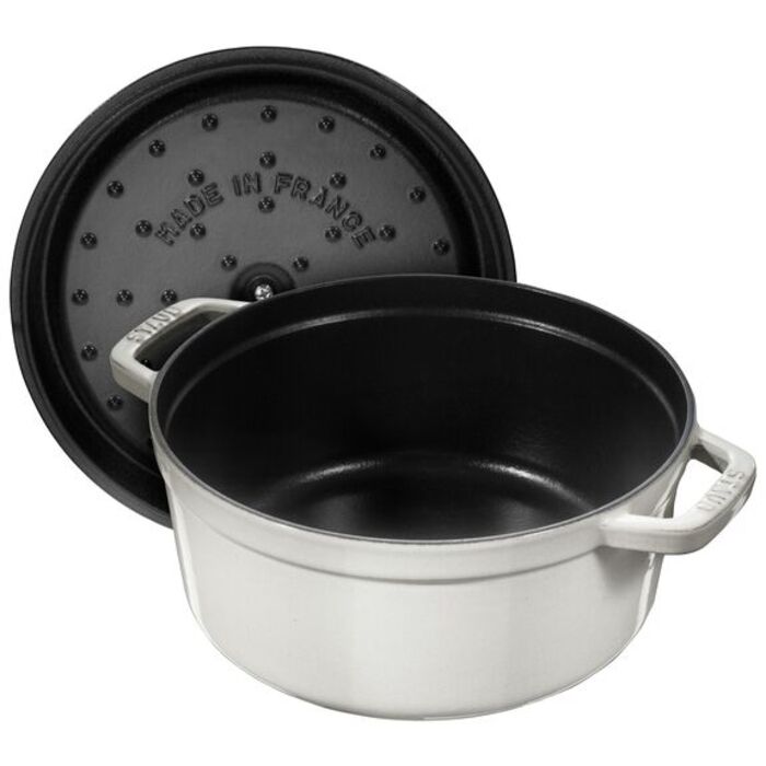 Каструля / жаровня 28 см з кришкою біла La Mer Staub