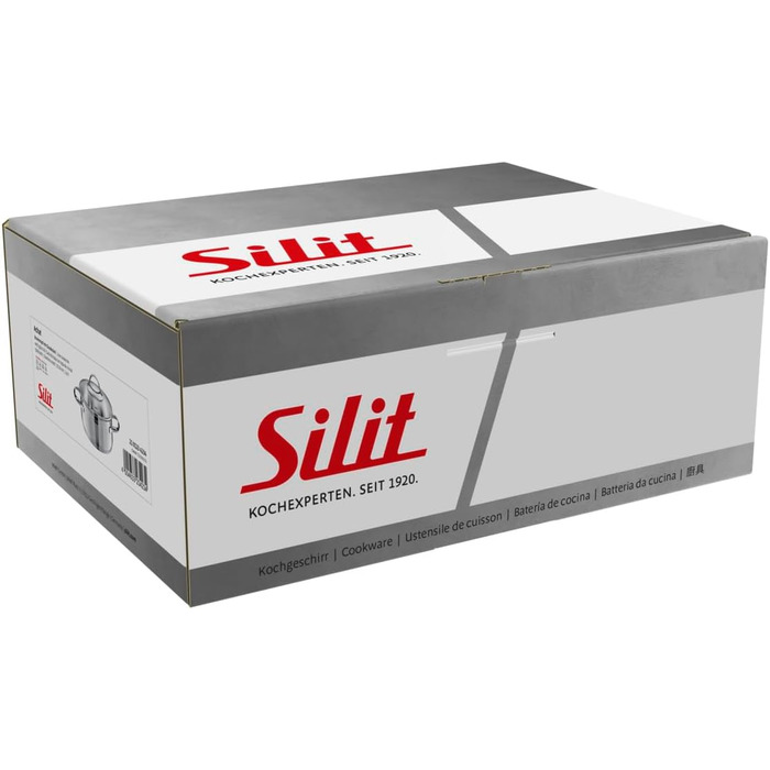 Набір каструль Silit Achat для індукційних плит з кришками зі скла, нержавіюча сталь з матовим покриттям (каструля для смаження, 20 см)