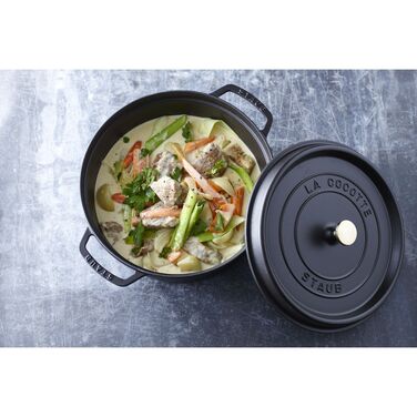 Кокот круглий 28 см, чорний Staub