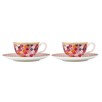 Набор чашек для эспрессо с блюдцем Maxwell Williams Teas & C's Kasbah Rose, фарфор, 85 мл, 2 шт.