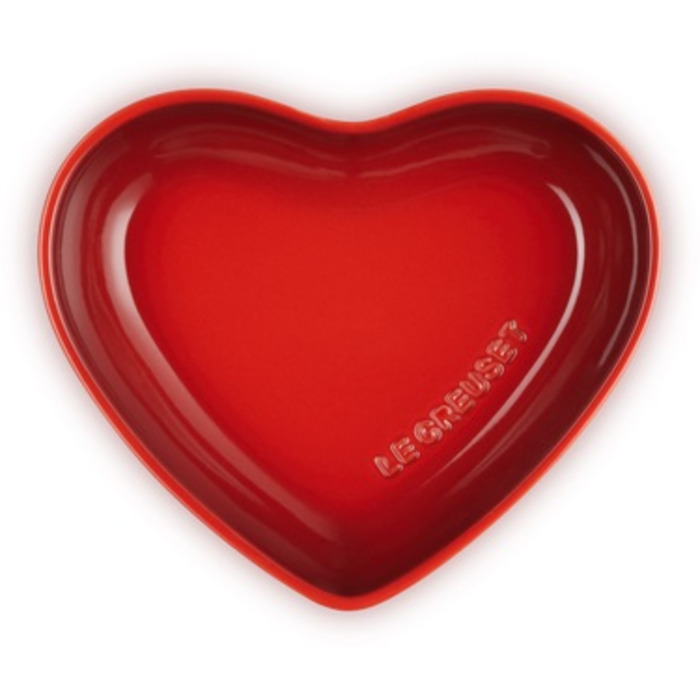 Блюдо сервировочное в форме сердца 20 см, красное Heart Le Creuset