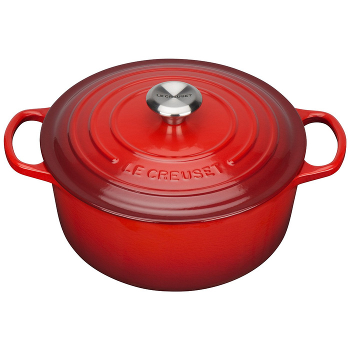 Каструля / жаровня з кришкою 26 см, вишневий Signature Le Creuset