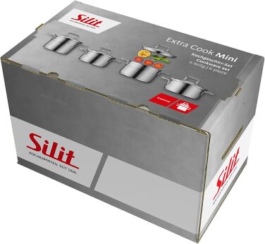 Набор из 4 мини-кастрюль со стеклянными крышками Extra Cook Mini Silit