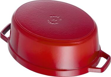 Чавунна жаровня/кокот STAUB, овальна 6,7 л, (37 см, вишнево-червона)