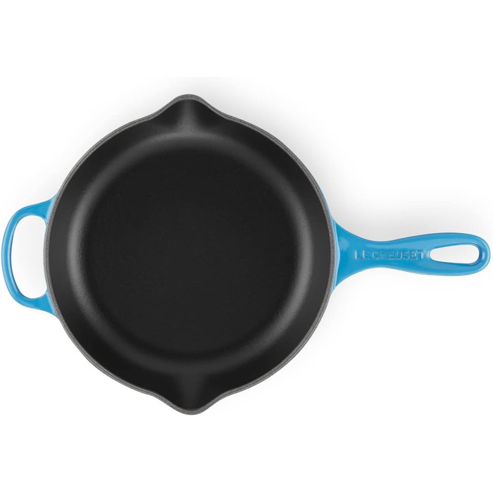 Чавунна сковорода LE CREUSET Signature, кругла, Ø. Для всіх типів плит, вкл. підходить для індукції, 1,93 кг, гранатовий, 20182239490422 (блакитний, 23 см)