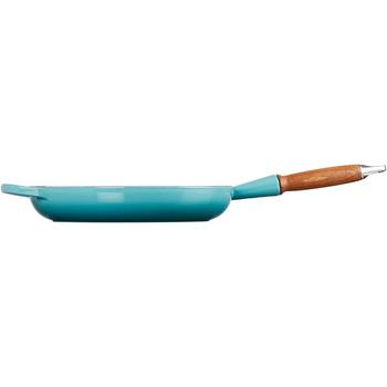 Сковорода чавунна 28 см з дерев'яною ручкою, бірюзовий Signature Le Creuset