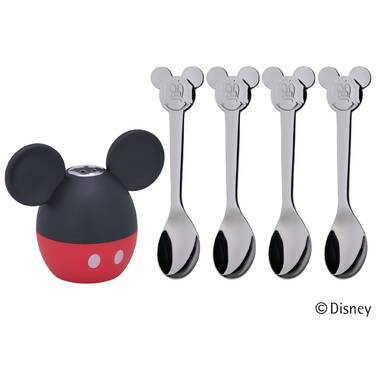 Набір сільниця і 4 дитячих ложки Mickey Mouse WMF