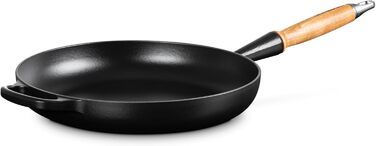 Сковорода чугунная 24 см с деревянной ручкой, черный Signature Le Creuset