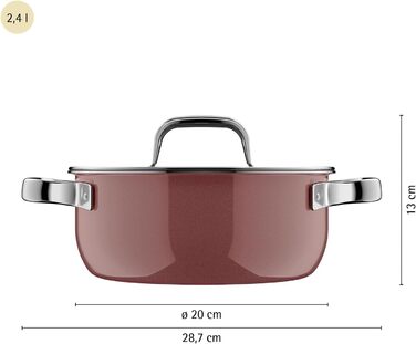 Жаровня 20 см зі скляною кришкою, рожевий кварц Fusiontec Mineral Pro WMF