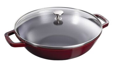 Вок зі скляною кришкою 30 см, гранат Staub