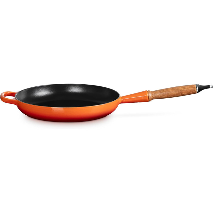 Сковорода чавунна 26 см з дерев'яною ручкою, полум'яно-червоний Signature Le Creuset