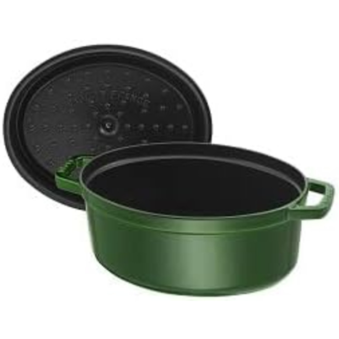 Чавунна жаровня/кокотниця STAUB, овальна 6,7 л, (31 см, базилік/зелений)