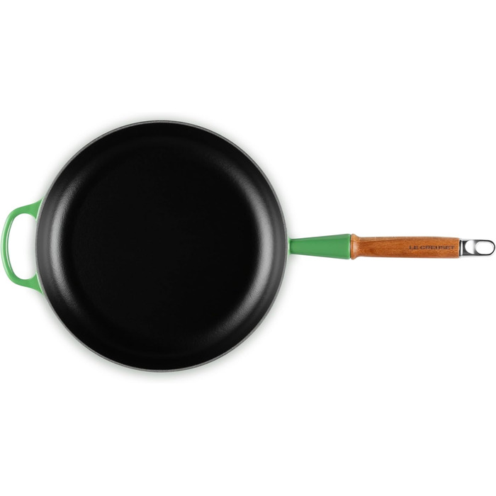Сковорода чугунная 28 см с деревянной ручкой, зеленый Signature Le Creuset
