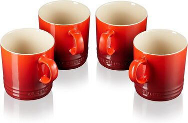 Набір із 4 кухлів 350 мл, вишнево-червоний Le Creuset