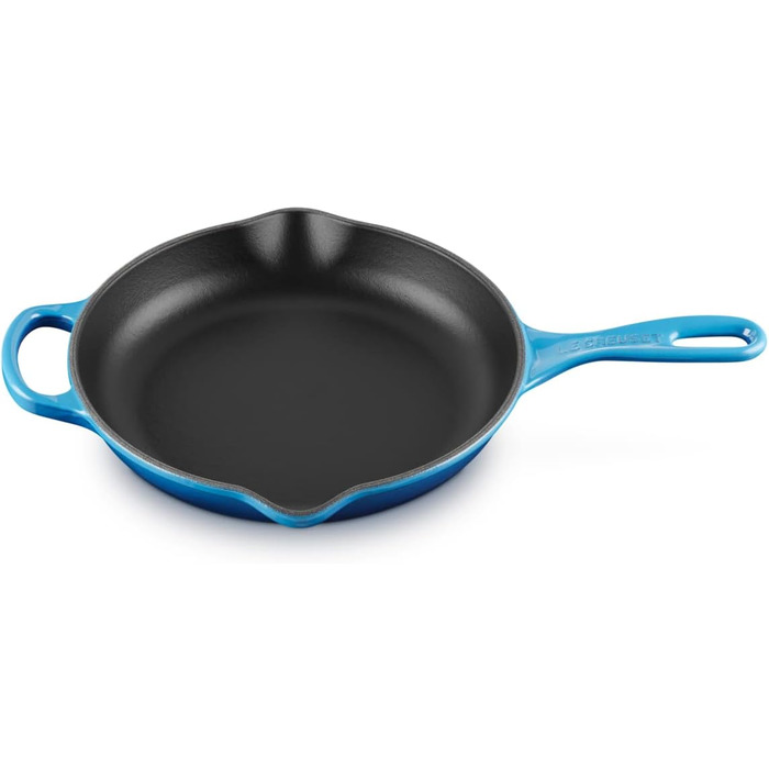 Чавунна сковорода LE CREUSET Signature, кругла, Ø. Для всіх типів плит, вкл. підходить для індукції, 1,93 кг, гранатовий, 20182239490422 (блакитний, 23 см)