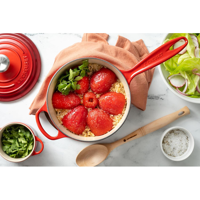 Чавунний сотейник Ø 16 см, 1,2 л з кришкою, вишнево-червоний Signature Le Creuset