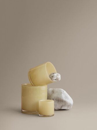 Свічник скляний, розмір S, 8 x 8,5 см жовтий SAGA Blomus