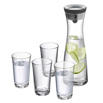 Графин для води чорний 1,0 л + 4 склянки Basic WMF