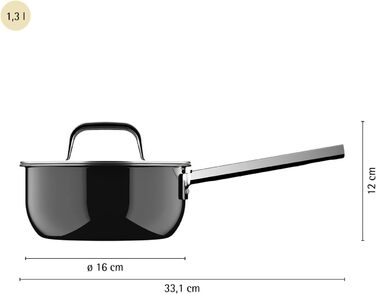 Сотейник 16 см з кришкою, чорний Fusiontec Mineral Pro WMF