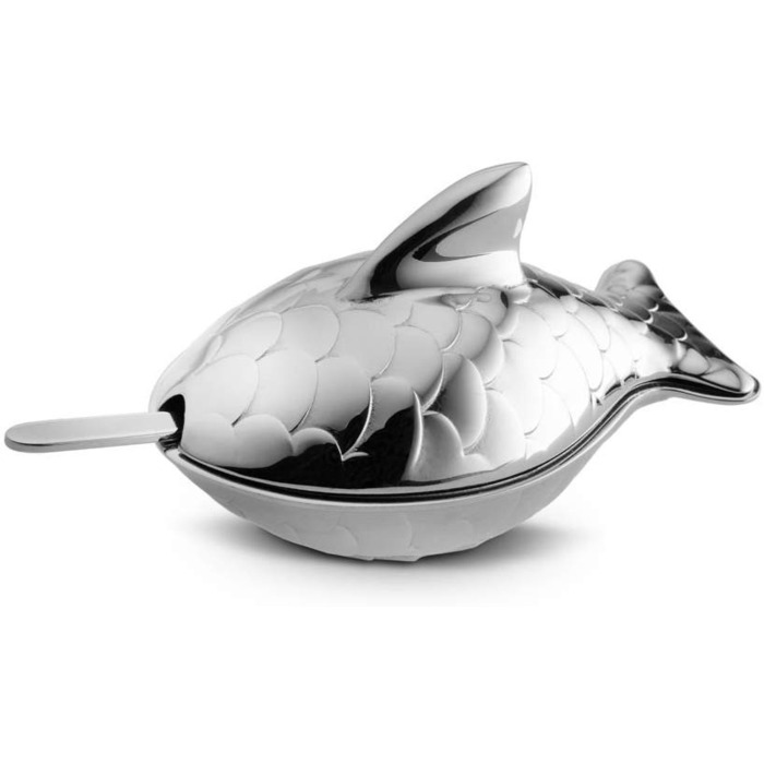 Солонка с ложкой 7,4x4,5x4,2 см Colombina Fish Alessi