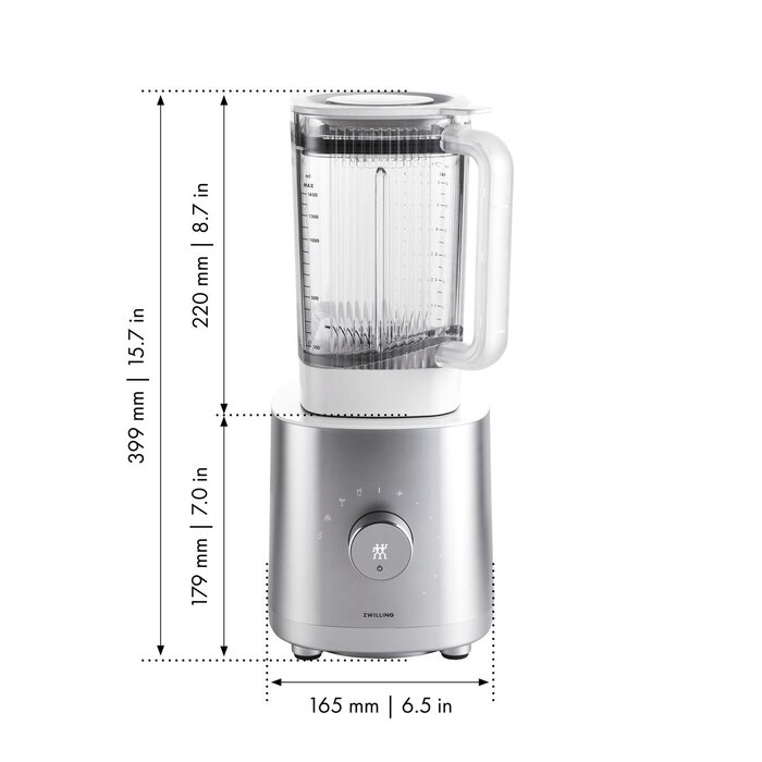 Блендер 1200 Вт Universal AC Motor серебряный Enfinigy Zwilling