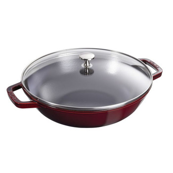 Вок зі скляною кришкою 30 см, гранат Staub