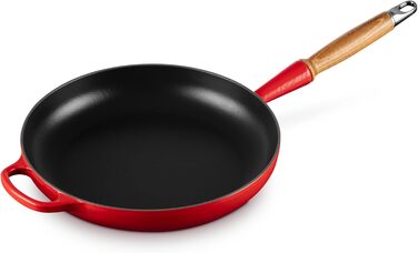 Сковорода чавунна 26 см з дерев'яною ручкою, вишнево-червоний Signature Le Creuset