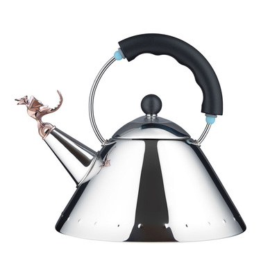 Чайник зі свистком 22х22,5х24 см металік / чорний Tea Rex Alessi