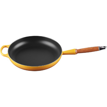 Сковорода чавунна 28 см з дерев'яною ручкою, жовтий Signature Le Creuset
