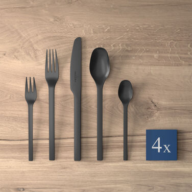 Набір столових приборів 20 предметів Black Manufacture Rock Villeroy & Boch
