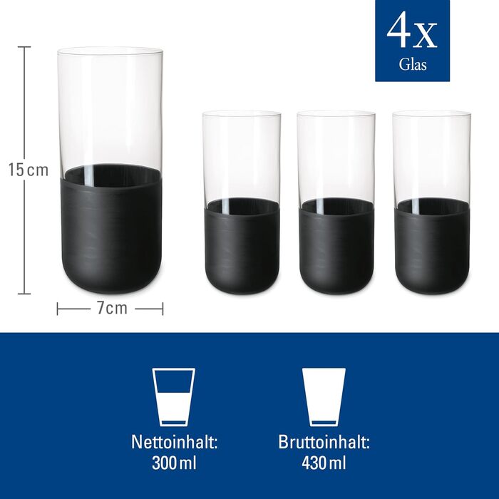 Набір келихів для лонгдрінків 4 шт 300 мл  Manufacture Rock Villeroy & Boch