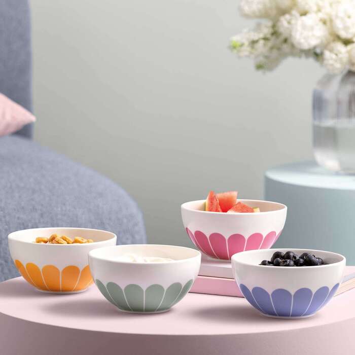 Набір з 4 піал для пластівців 430 мл, різнокольоровий Fleur Villeroy & Boch