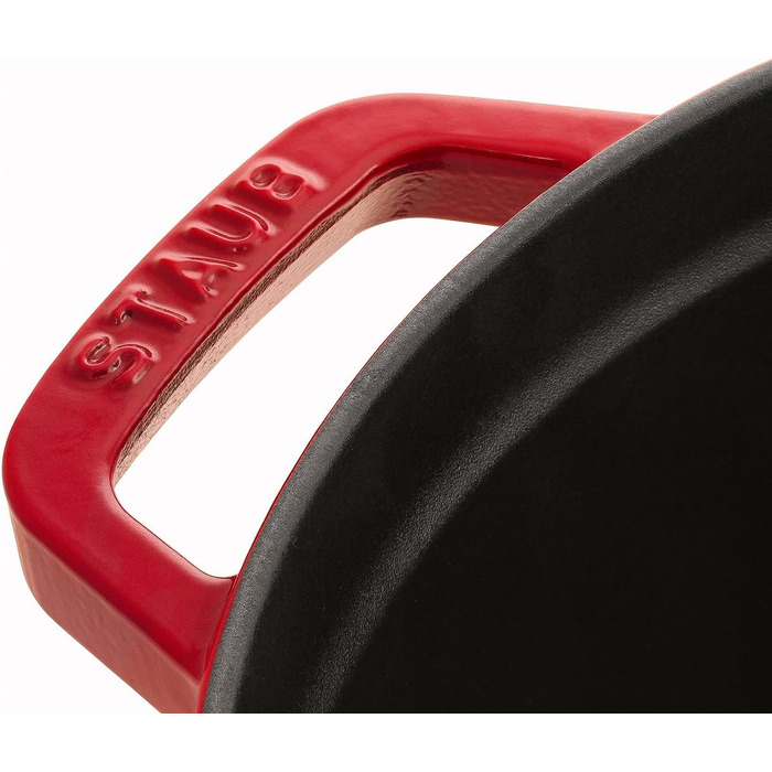 Чавунна жаровня/кокотниця STAUB, кругла 8,35 л, функція Ароматичний дощ для оптимального зволоження, для всіх типів варильних поверхонь, включаючи індукційні та духові шафи, (вишнево-червоний, 30 см)
