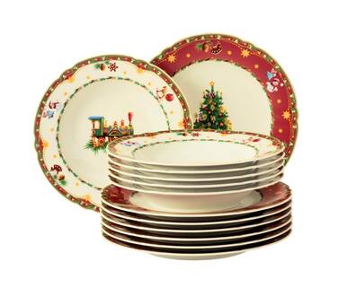 Набір обідніх тарілок 12 предметів Marie-Luise Weihnachtsnostalgie Seltmann Weiden