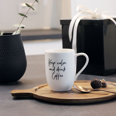 Чашка 340 мл "Keep calm and drink coffee" біла Statement Villeroy & Boch