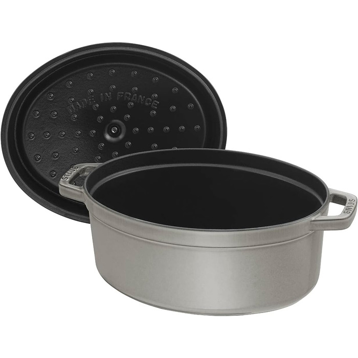 Чавунна жаровня/кокот STAUB, овальна 6,7 л, (33 см, графітово-сіра)