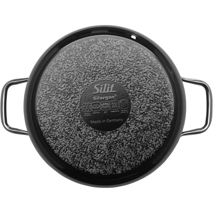 Набір з 4 каструль зі скляними кришками, чорний колір Elegance Line Silit