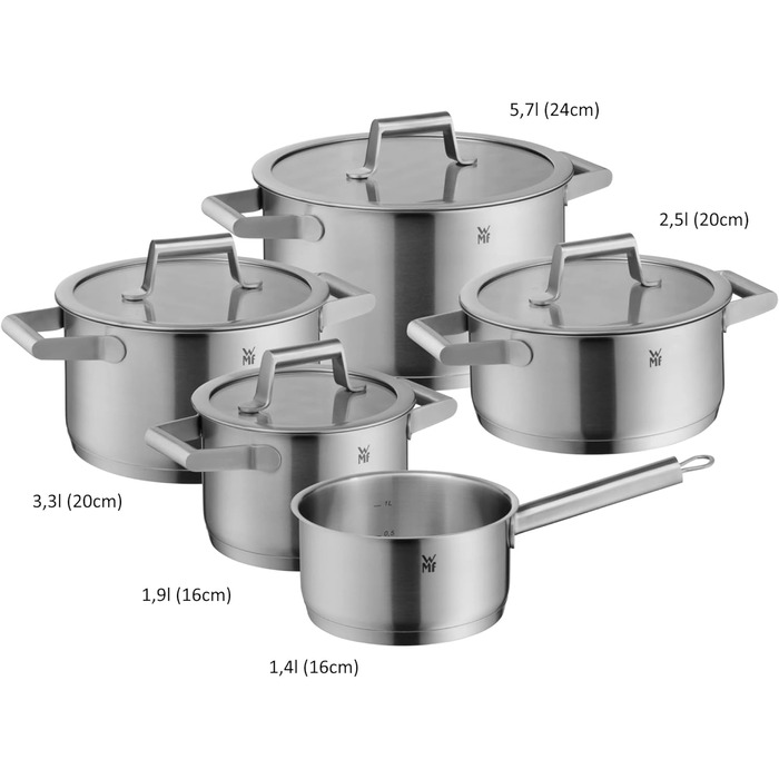 Набір каструль із кришками, 9 предметів Comfort Line WMF