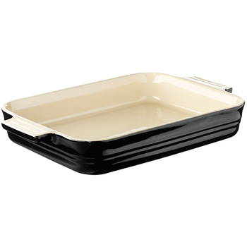 Блюдо прямокутне 32 см, чорне глянсове Le Creuset