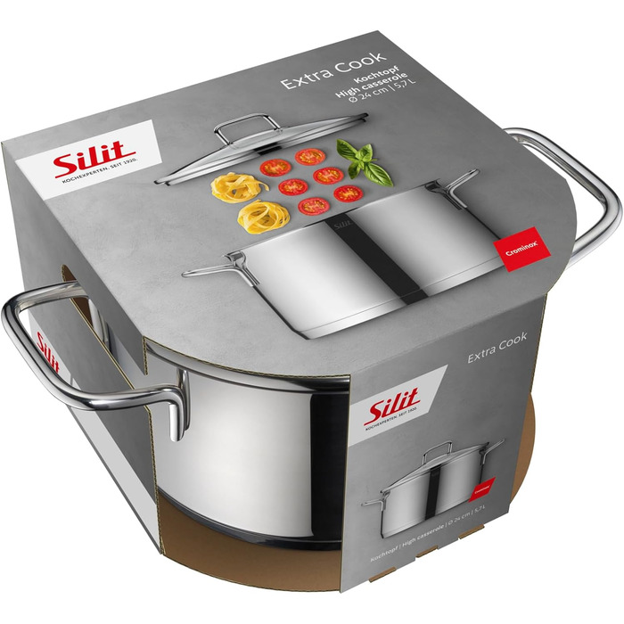 Каструля 24 см зі скляною кришкою Extra Cook Silit