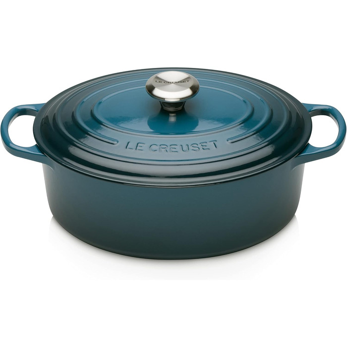 Жаровня 27 см з кришкою, глибокий бірюзовий Signature Le Creuset