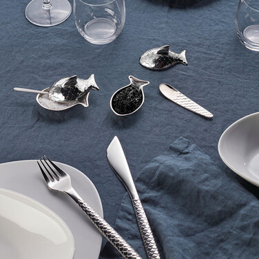 Набір ложок для ікри 9 см 4 предмета Colombina Fish Alessi