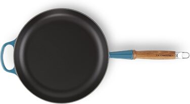 Сковорода чавунна 28 см з дерев'яною ручкою, темно-бірюзовий Signature Le Creuset
