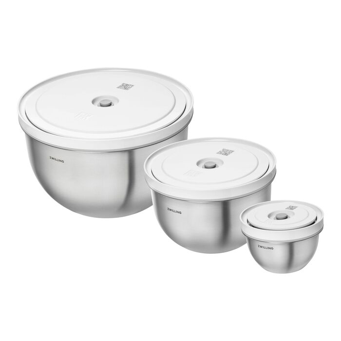 Набір мисок з вакуумними кришками, 6 предметів, нержавіюча сталь Fresh & Save Zwilling