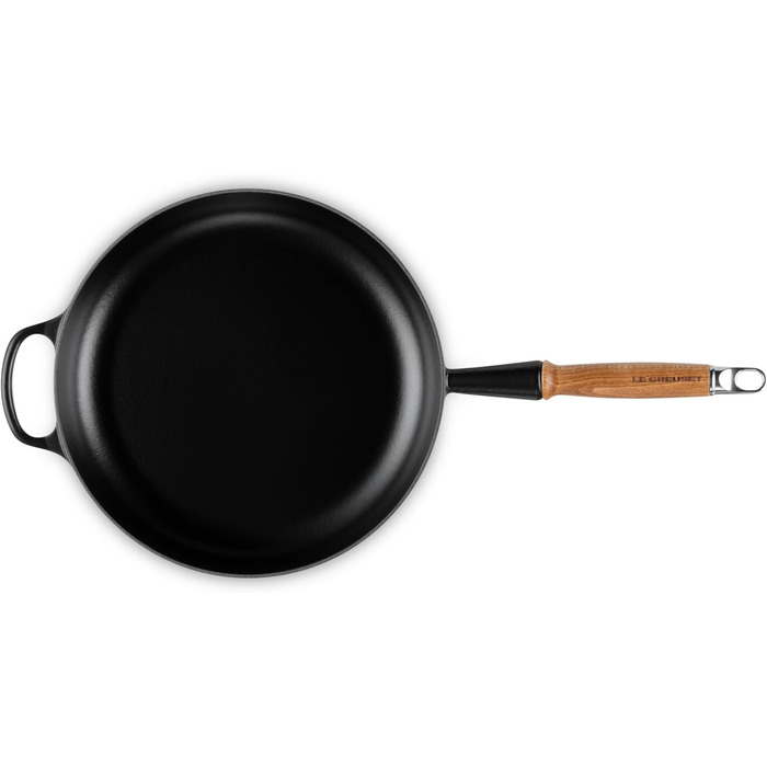 Сковорода чугунная 24 см с деревянной ручкой, черный Signature Le Creuset